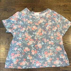 🫶🏻Floral ladies Shirt - Blue and Pink woman’s plus 2x floral